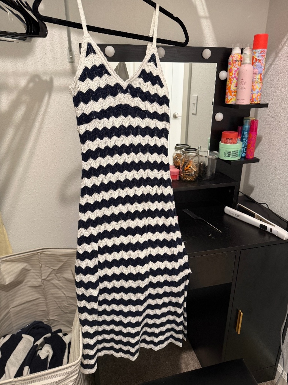 Hollister Navy & White Crochet Dress 💙🤍